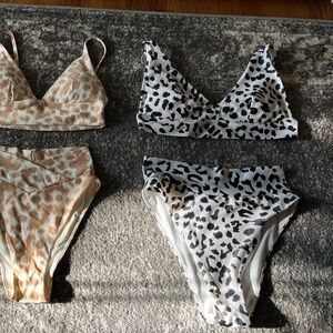 Leopard Print Women Swim Set